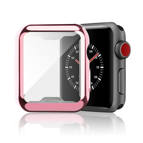 Allytechgroup Apple Watch Ultra Case 49mm with Screen Protector, HD Clear Full Body Protective Bumper Anti-Scratch Shockproof Case Cover for Apple Watch Ultra 1 2 49mm, Pink