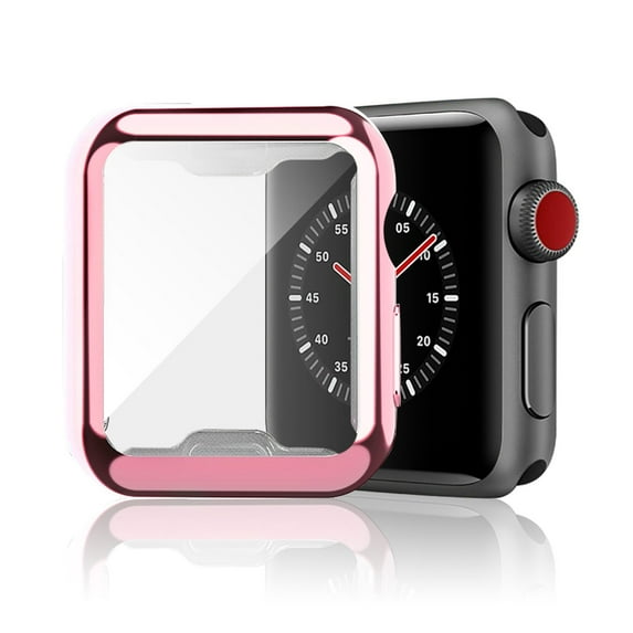 Allytechgroup Apple Watch Ultra Case 49mm with Screen Protector, HD Clear Full Body Protective Bumper Anti-Scratch Shockproof Case Cover for Apple Watch Ultra 1 2 49mm, Pink