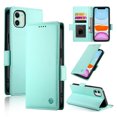 thumbnail image 1 of Allytechgroup for Apple iPhone 11 Case Wallet, Retro PU Leather Slim Fit Business Style Magnetic Closure Cards Slots RFID Blocking Phone Case for Women Men, Mint, 1 of 6