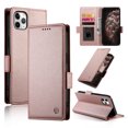 thumbnail image 1 of Allytechgroup for Apple iPhone 11 Pro Max Case Wallet, Retro PU Leather Slim Fit Business Style Magnetic Closure Cards Slots RFID Blocking Phone Case for Women Men, Rosegold, 1 of 6