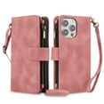 thumbnail image 1 of Allytechgroup for Apple iPhone 11 Pro Max Wallet Case with Cards Holder/ Zipper Pocket/ Crossbody Shoulder Strap/ Hand Wrist, RFID Blocking PU Leather Protective Drop Proof Case for Women Men,Rosegold, 1 of 9