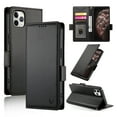 thumbnail image 1 of Allytechgroup for Apple iPhone 12 Pro Max Case Wallet, Retro PU Leather Slim Fit Business Style Magnetic Closure Cards Slots RFID Blocking Phone Case for Women Men, Black, 1 of 6