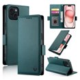 thumbnail image 1 of Allytechgroup for Apple iPhone 15 Plus Case Wallet, Retro PU Leather Slim Fit Business Style Magnetic Closure Cards Slots RFID Blocking Phone Case for Women Men, Darkgreen, 1 of 6