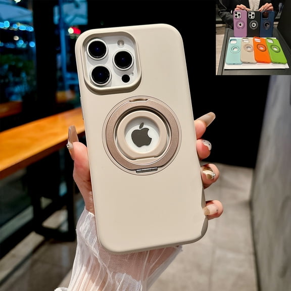 Allytechgroup For Apple iPhone 16 Plus Case with 360° Grip Ring Holder Kickstand, Soft TPU Back Shockproof Back Cover Slim Lightweight Thin Protective Bumper Shell, [Wireless Charging], Gray