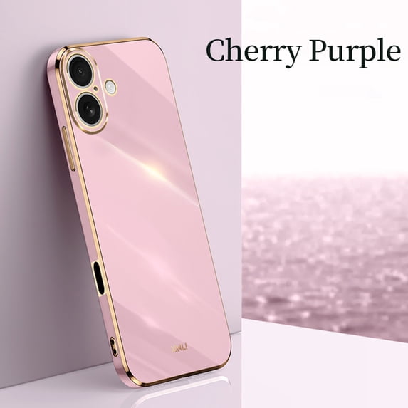 Allytechgroup for Apple iPhone 16 Plus Case, Electroplating Design Shockproof Slim Fit Anti-Scratch Bumper Phone Case Cover for iPhone 16 Plus for Women Men, Purple