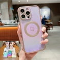 thumbnail image 1 of Allytechgroup for Apple iPhone 16 Plus Cover  [Compatible with Magsafe] Magnetic Electroplated Shiny Luxury Plating Gold Bumper Soft TPU Back Protective Cover Slim Lightweight Phone Shell, Purple, 1 of 18