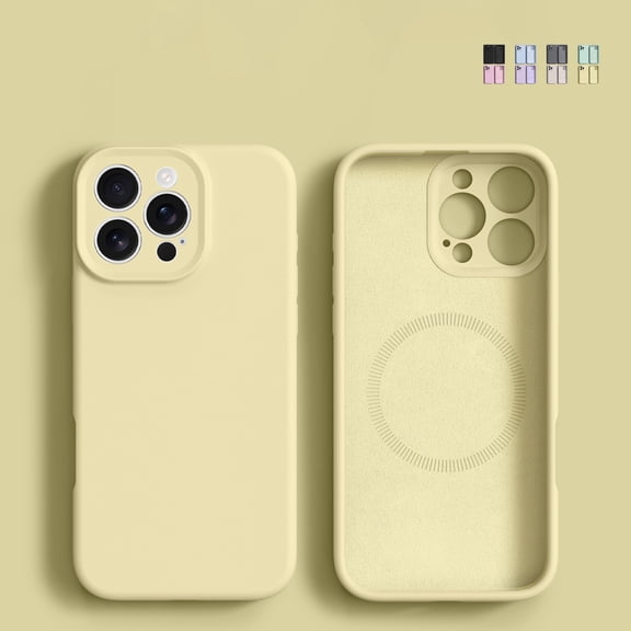 Allytechgroup For Apple iPhone 16 Pro Max Protective Cover [Compatible with MagSafe] Magnetic Wireless Charging Shell Flexible Lightweight Non-Slip Soft Flexible TPU Back Shockproof Cover, Yellow