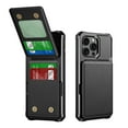 thumbnail image 1 of Allytechgroup for Apple iPhone 16 Pro Max Wallet Case Cover, Slim Fit Shockproof Phone Case with Card Holder, Magnetic Closure Premium PU Leather and PC Material for Women Men, Black, 1 of 8
