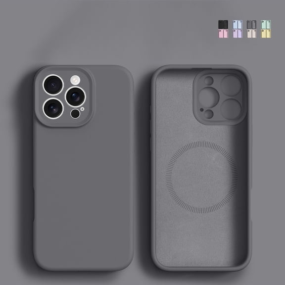 Allytechgroup For Apple iPhone 16 Pro Protective Cover [Compatible with MagSafe] Magnetic Wireless Charging Shell Flexible Slim Lightweight Non-Slip Soft Flexible TPU Back Shockproof Cover, Gray