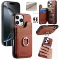 thumbnail image 1 of Allytechgroup Anti-Scratch Faux Leather, PC+TPU, Aluminum Hard Shell Back Cover Cell Phone Case with Protective Case Cover for Apple iPhone 16e, Brown, 1 of 12