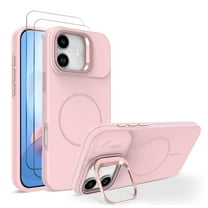 Allytechgroup for Apple iPhone 17 Case for with 2 Pcs Screen Protector, [Compatible with Magsafe] Stylish Non-Slip Anti-Scratch Bumper Anti-Scratch Phone Case for Women Men, Pink