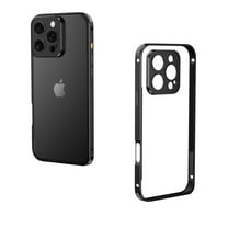 Allytechgroup for Apple iPhone 17 Case, Shock-Absorbent Metal Bumper Protective Case Cover with Camera Lens Protector Slim Lightweight, Non-Slip Anti-Scratch Frame for Women Men, Black