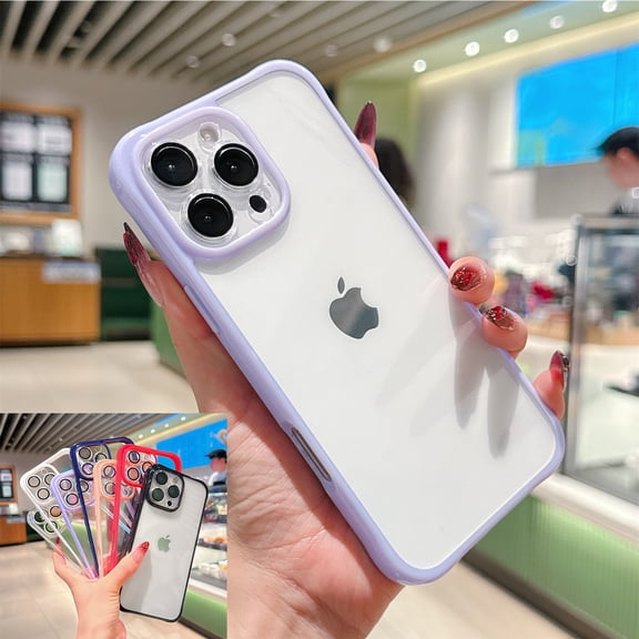 Allytechgroup for Apple iPhone 17 Pro Case,  Clear Lightweight Detachable Camera Protective Cover Anti-Yellowing Soft Back Shockproof Military-Grade Protection Cover [Wireless Charging], Purple
