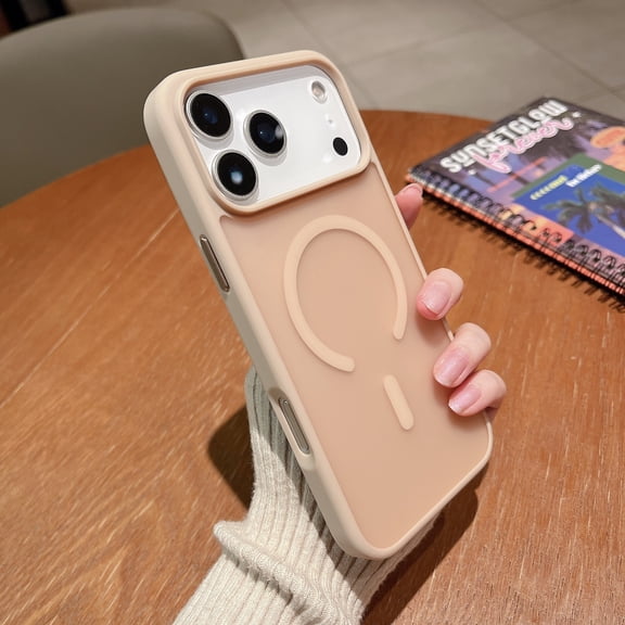 Allytechgroup For Apple iPhone 17 Pro Case, Matte Translucent Magnetic Back Cover Compatible with Magsafe Slim Fit Shell Lightweight Bumper Shockproof Phone Case for Women Men, Desertgold