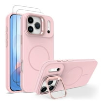 Allytechgroup for Apple iPhone 17 Pro Max Case for with 2 Pcs Screen Protector, [Compatible with Magsafe] Stylish Non-Slip Anti-Scratch Bumper Anti-Scratch Phone Case for Women Men, Pink