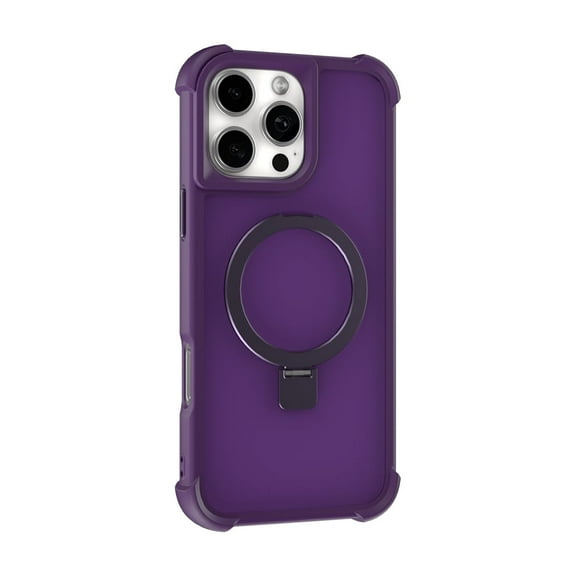 Allytechgroup for Apple iPhone 17 Pro Max Protective Case Cover with Kickstand Magnetic Ring Holder Shock-Absorbent PC+TPU Non-Slip Lightweight Wireless Charging Compatible for Women Men, Purple