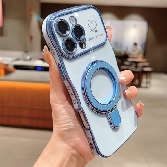 Allytechgroup for Apple iPhone Air Case, Magnetic Shock-Absorbent Non-Slip Lightweight Glitter TPU Protective Cover Non-Slip Wireless Charging Compatible for iPhone Air, Blue