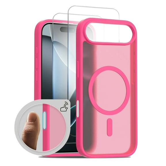 Allytechgroup for Apple iPhone Air Case, Matte Translucent Back Cover Compatible with Magsafe Slim Fit Shell with Camera Control Button Shockproof Phone Case for iPhone Air, Rose