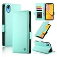 thumbnail image 1 of Allytechgroup for Apple iPhone XR Case Wallet, Retro PU Leather Slim Fit Business Style Magnetic Closure Cards Slots RFID Blocking Phone Case for Women Men, Mint, 1 of 6