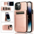 thumbnail image 1 of Allytechgroup Back Flip Wallet Case for iPhone 16e with 5 Card Holder, Luxury PU Leather Kickstand Magnetic Buckle Shockproof Anti-Scratch Protective Case for Women Men, Rosegold, 1 of 6