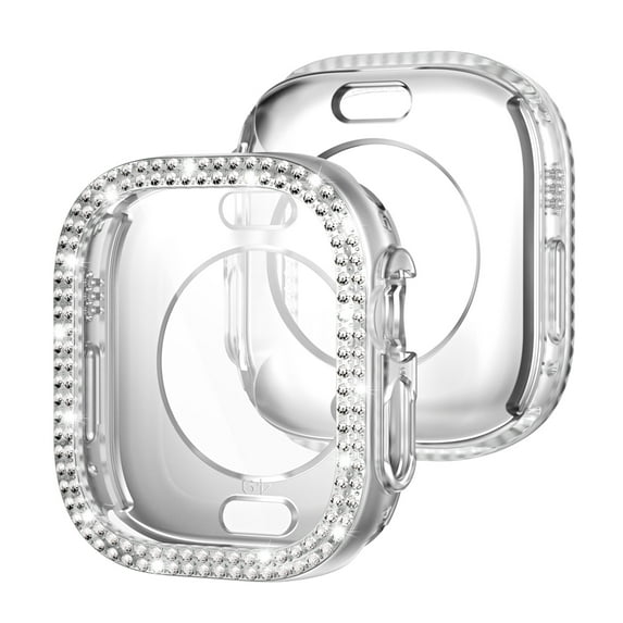 Allytechgroup Bling Bumper Case Compatible with Apple Watch Series 10 46mm Case, Crystal Diamond Rhinestone Protective Face Cover for iWatch 10 46mm, Clear
