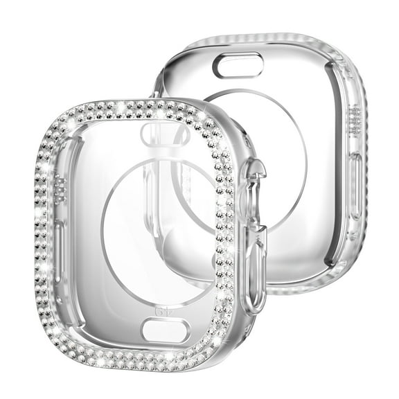 Allytechgroup Bling Bumper Case Compatible with Apple Watch Ultra 3/2/1 49mm Case, Crystal Diamond Rhinestone Protective Face Cover for iWatch Ultra 3/2/1 49mm, Clear