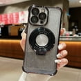thumbnail image 1 of Allytechgroup Bling Case for iPhone 11 with Kickstand, Built-in Camear Lens Protector Support Wireless Charging Shockproof Protective Magnetic Back Cover for iPhone 11, Black, 1 of 6