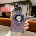 thumbnail image 1 of Allytechgroup Bling Case for iPhone 16 with Kickstand, Built-in Camear Lens Protector Support Wireless Charging Shockproof Protective Magnetic Back Cover for iPhone 16, Darkpurple, 1 of 6