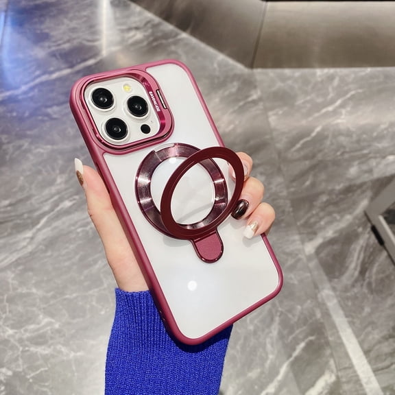 Allytechgroup Camera Kickstand, Ring Holder Slim Fit Back Cover Cell Phone Case for Apple iPhone 14 Pro, Red