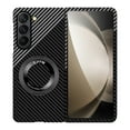thumbnail image 1 of Allytechgroup Carbon Fiber Galaxy Z Fold 3 Case, Shockproof Phone Case for Samsung Galaxy Z Fold 3 with Kickstand and Magnetic Back Cover Compatible Magsafe Car Mount, Blacksilver, 1 of 7