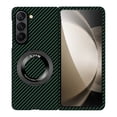 thumbnail image 1 of Allytechgroup Carbon Fiber Galaxy Z Fold 3 Case, Shockproof Phone Case for Samsung Galaxy Z Fold 3 with Kickstand and Magnetic Back Cover Compatible Magsafe Car Mount, Darkgreen, 1 of 7