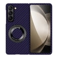 thumbnail image 1 of Allytechgroup Carbon Fiber Galaxy Z Fold 4 Case, Shockproof Phone Case for Samsung Galaxy Z Fold 4 with Kickstand and Magnetic Back Cover Compatible Magsafe Car Mount, Darkpurple, 1 of 7