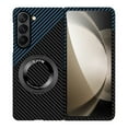 thumbnail image 1 of Allytechgroup Carbon Fiber Galaxy Z Fold 5 Case, Shockproof Phone Case for Samsung Galaxy Z Fold 5 with Kickstand and Magnetic Back Cover Compatible Magsafe Car Mount, Blackblue, 1 of 7
