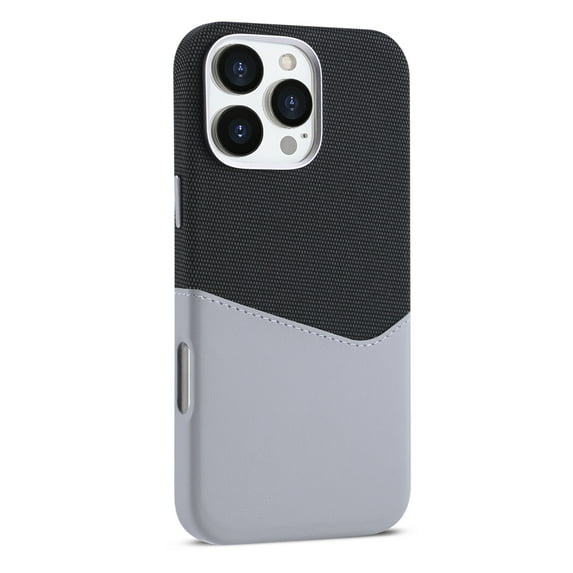 Allytechgroup Card Holder Case for Apple iPhone 13 Pro Max, Compatible with Magsafe Dual-Tone Fabric PU Leather Wallet Case with Magnetic Charging, Hidden Card Slot, Bumper Cover for Men & Women