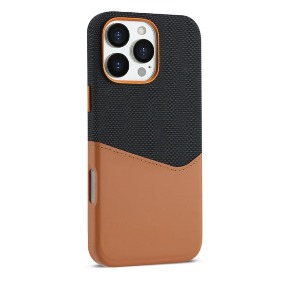 Allytechgroup Card Holder Case for Apple iPhone 15 Pro, Compatible with Magsafe Dual-Tone Fabric PU Leather Wallet Case with Magnetic Charging, Hidden Card Slot,Shockproof Bumper Cover for Men & Women