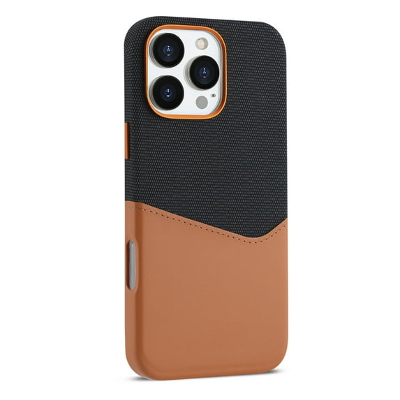 Allytechgroup Card Holder Case for Apple iPhone 15 Pro Max, Compatible with Magsafe Dual-Tone Fabric PU Leather Wallet Case with Magnetic Charging, Hidden Card Slot, Bumper Cover for Men & Women