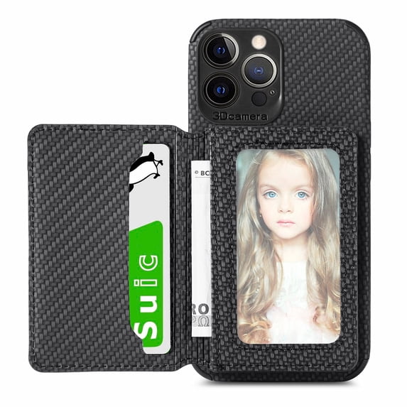 Allytechgroup Card Holder Wallet Case for iPhone 16 Plus, RFID Blocking Premium PU Leather Slim Fit Cash Pocket Shockproof Wallet Phone Case Cover for iPhone 16 Plus, Black