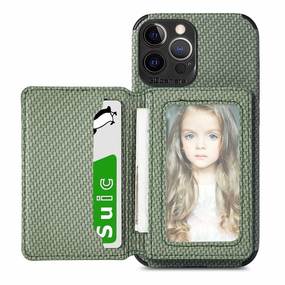 Allytechgroup Card Holder Wallet Case for iPhone 16 Pro, RFID Blocking Premium PU Leather Slim Fit Cash Pocket Shockproof Wallet Phone Case Cover for iPhone 16 Pro, Green