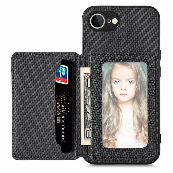 Allytechgroup Card Holder Wallet Case for iPhone 16e/ iPhone 17e, RFID Blocking Premium PU Leather Slim Fit Cash Pocket Shockproof Wallet Phone Case Cover for iPhone 16e/ iPhone 17e, Black