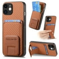 thumbnail image 1 of Allytechgroup Cards Holder Back Case for iPhone 11, Vintage PU Leather TPU Shockproof Slim Kickstand Anti-Drop Protective Wallet Phone Case Cover for Apple iPhone 11, Brown, 1 of 8