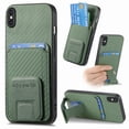 thumbnail image 1 of Allytechgroup Cards Holder Back Case for iPhone XS Max, Vintage PU Leather TPU Shockproof Slim Kickstand Anti-Drop Protective Wallet Phone Case Cover for Apple iPhone XS Max, Green, 1 of 8