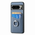 thumbnail image 1 of Allytechgroup Cards Holder Wallet Case for Apple Google Pixel 6 Pro, PU Leather Slim Fit Shell Vintage Cards Slots Ring Holder Stand Easy Grip Phone Case for Google Pixel 6 Pro, Blue, 1 of 7