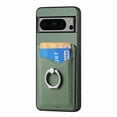 thumbnail image 1 of Allytechgroup Cards Holder Wallet Case for Apple Google Pixel 6 Pro, PU Leather Slim Fit Shell Vintage Cards Slots Ring Holder Stand Easy Grip Phone Case for Google Pixel 6 Pro, Green, 1 of 7