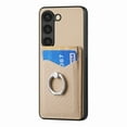 thumbnail image 1 of Allytechgroup Cards Holder Wallet Case for Apple Samsung Galaxy A24 4G, PU Leather Slim Fit Shell Vintage Cards Slots Ring Holder Stand Easy Grip Phone Case for Samsung Galaxy A24 4G, Khaki, 1 of 7