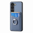 thumbnail image 1 of Allytechgroup Cards Holder, Wallet Case, Ring Holder Stand Leather Slim Fit Shell Wallet Cell Phone Case for Samsung Galaxy S23, Blue, 1 of 7