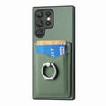 thumbnail image 1 of Allytechgroup Cards Holder Wallet Case for Apple Samsung Galaxy S23 Ultra, PU Leather Slim Fit Shell Vintage Cards Slots Ring Holder Stand Easy Grip Phone Case for Samsung Galaxy S23 Ultra, Green, 1 of 7
