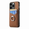 thumbnail image 1 of Allytechgroup Cards Holder Wallet Case for Apple iPhone 15 Pro, PU Leather Slim Fit Shell Vintage Cards Slots Ring Holder Stand Easy Grip Phone Case for iPhone 15 Pro, Brown, 1 of 6