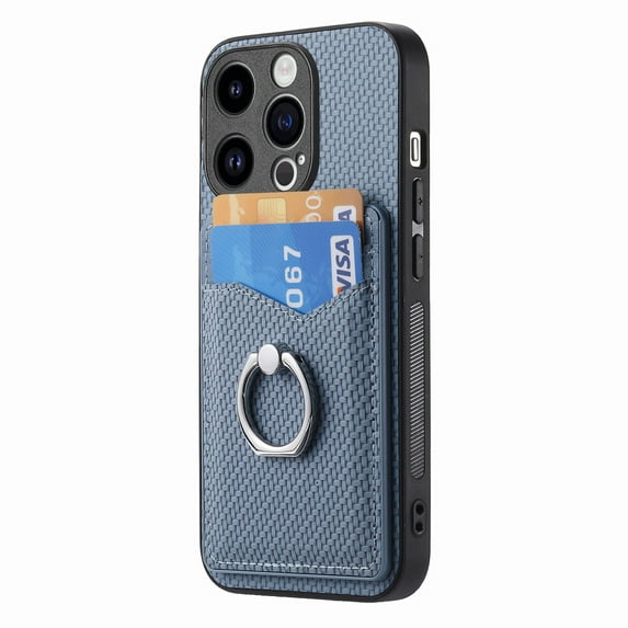 Allytechgroup Cards Holder Wallet Case for Apple iPhone Air, PU Leather Slim Fit Shell Vintage Cards Slots Ring Holder Stand Easy Grip Phone Case Shockproof for iPhone Air, Blue