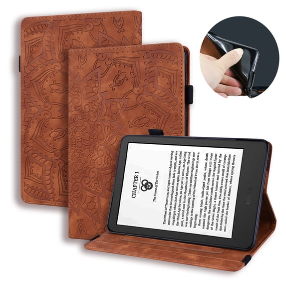 Allytechgroup Case for 7" All-New Kindle Paperwhite (12th Generation, 2024) and Kindle Colorsoft Signature Edition, Slim Lightweight Shell PU Leather Protective Cover for Women Men, Brown