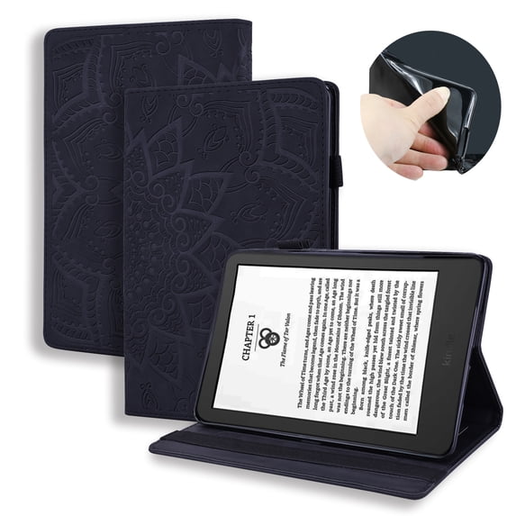 Allytechgroup Case for 7" All-New Kindle Paperwhite (12th Generation, 2024) and Kindle Colorsoft Signature Edition, Slim Lightweight Shell PU Leather Protective Cover for Women Men, Black